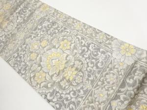 引箔モール変わり草花に色紙・花唐草模様織出し袋帯